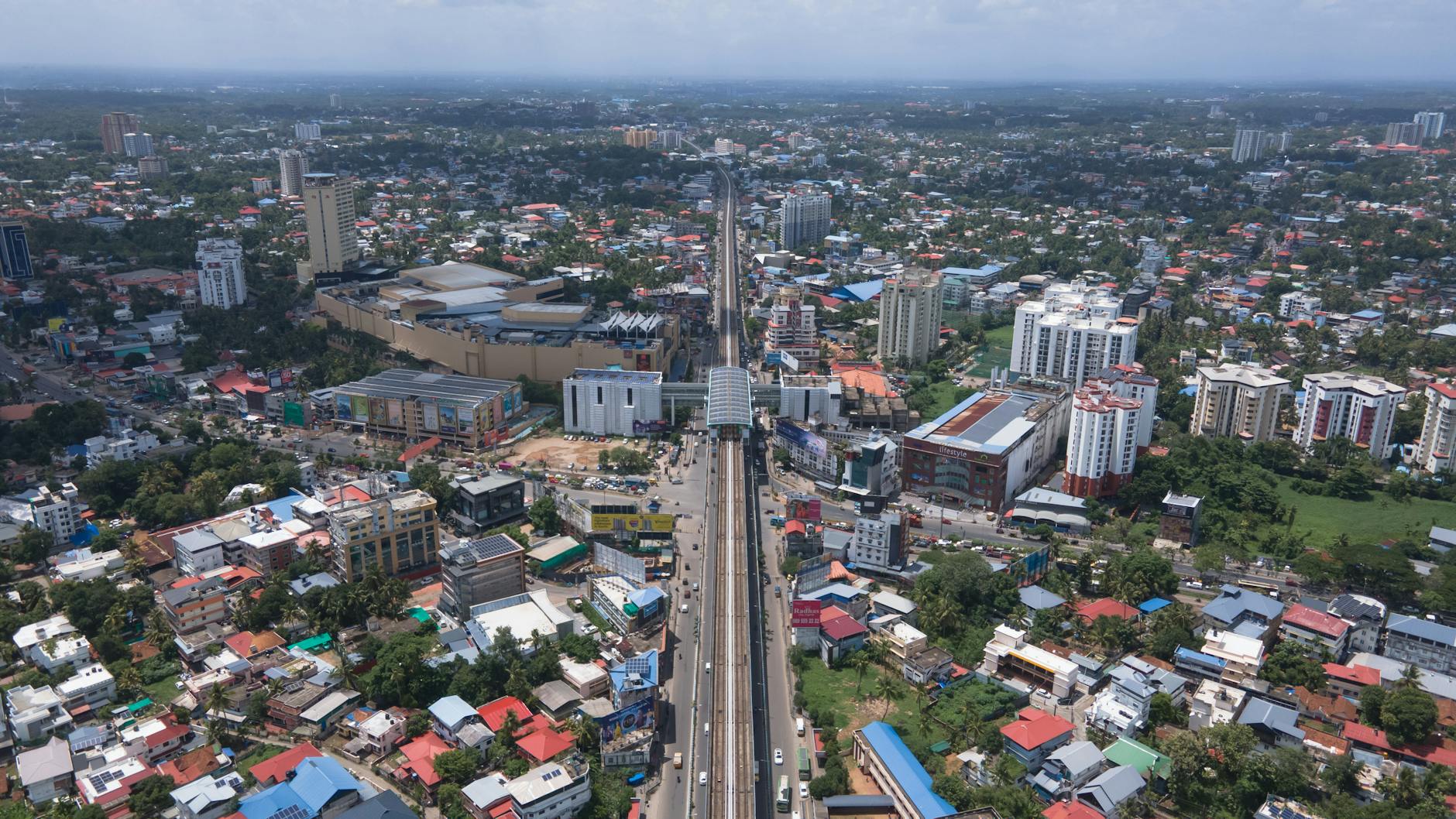 birds eye view of city